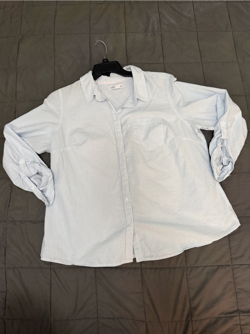 Croft & Barrow blue striped button up shirt Size 1X #preppy #menswear